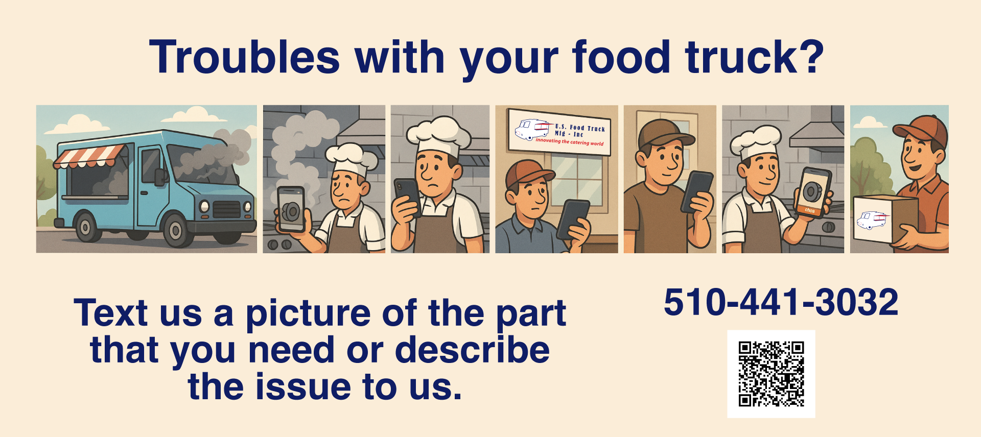 text-us Text US Food Truck MFG for help with your food truck parts